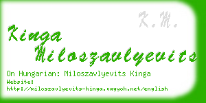 kinga miloszavlyevits business card